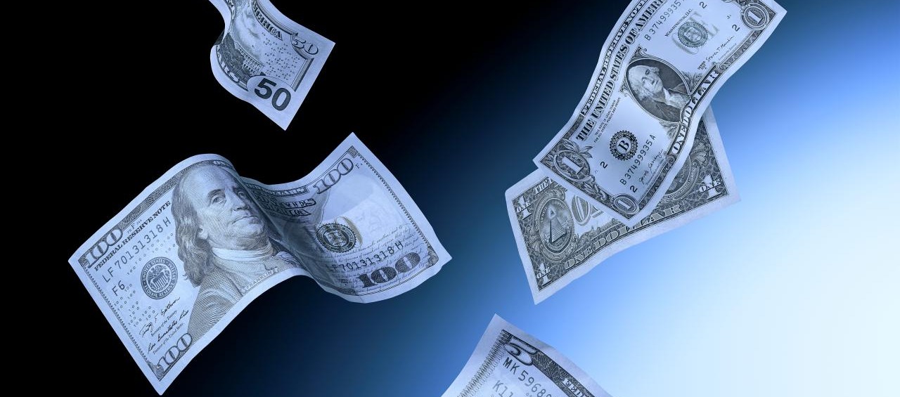 Dollar Noten quer